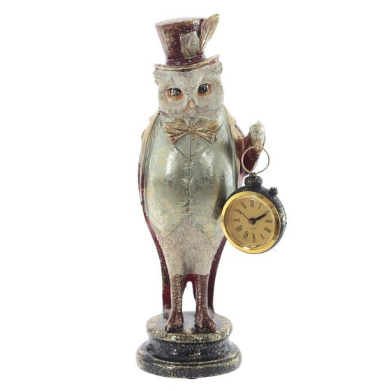 Фигурка декоративная &quot;Сова&quot; с часами (LR44x1), L12 W9,5 H29 см