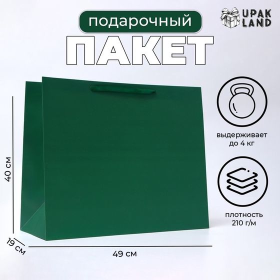 Пакет ламинированный горизонтальный &quot;Изумрудный&quot;, XL 49 × 40 × 19 см