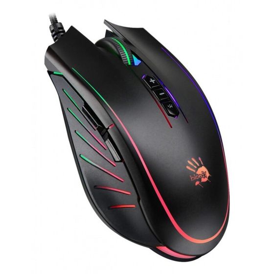 Мышь A4Tech Bloody Q81 Curve, игровая, проводная, оптическая, 6200 dpi, USB, чёрная