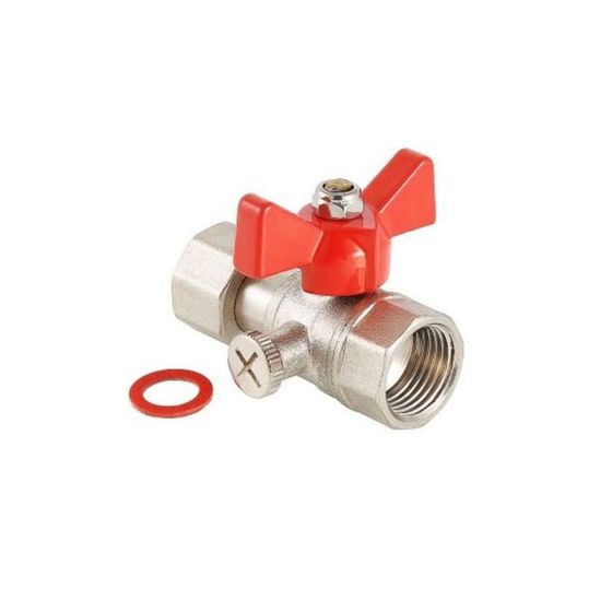 Кран шаровой Valtec BASE VT.807.N.04040, 1/2&quot;, внутренняя/внутренняя, для манометра