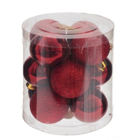 Набор из 12шт Украшение новогоднее "Шар", D 4 см, L10 W10 H10,5 см