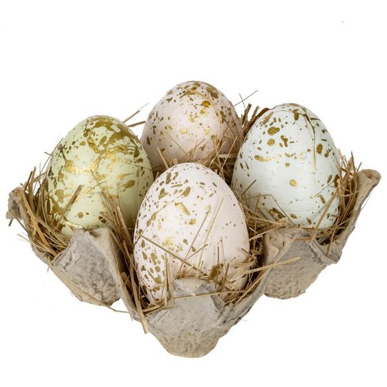 Набор из 4-х изделий декоративных &quot;Яйцо пасхальное&quot; (3,5*5,5), L10,5 W9,5 H6,5 см