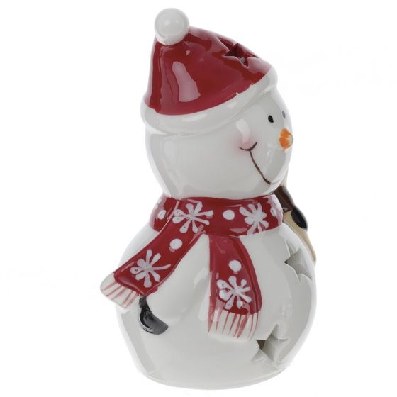 Фигурка декоративная &quot;Снеговик&quot; с подсветкой (LR44x2), L8 W7 H13,5 см