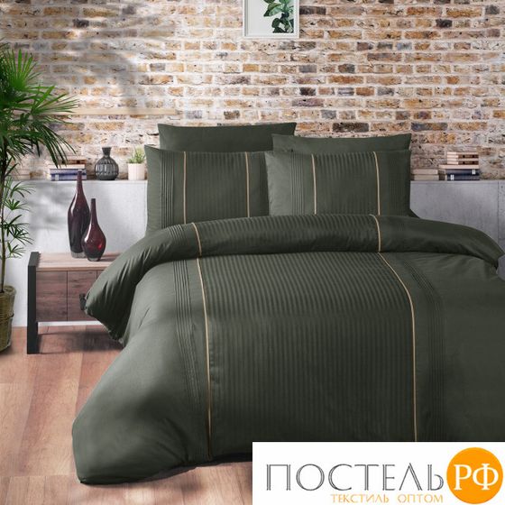 Постельное белье &quot;Карвен&quot; DELUXE DARK ранфорс 1,5 спальн (Elegant Dark Green)