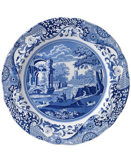 Blue Italian Salad Plate, Set of 4