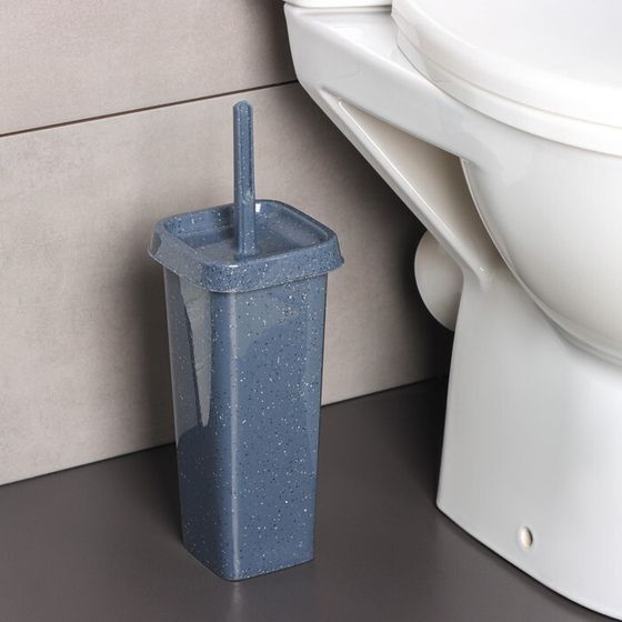 Комплект для туалета: ёршик с подставкой Spin&amp;Clean STONE, темный камень