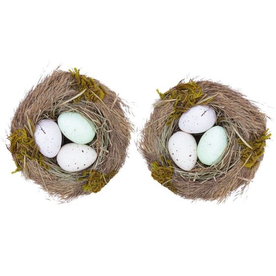 Набор из 2-х изделий декоративных &quot;Гнездо пасхальное&quot; (11*6), L24 W12 H4,5 см