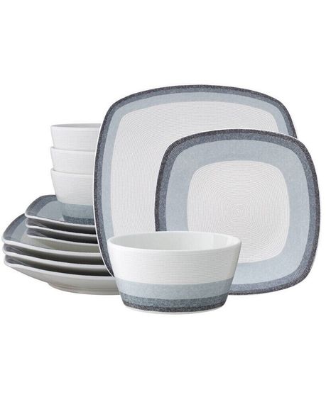 Colorscapes Layers 12 Piece Square Dinnerware Set