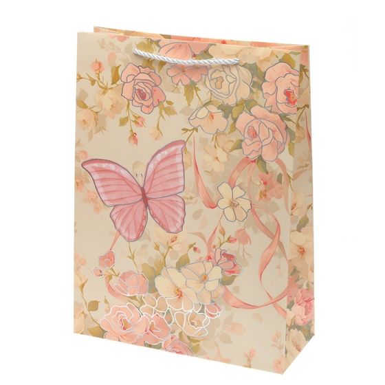 Пакет подарочный (бумага 210г/м2, блок 12шт), L18 W10 H23 см, 4в.