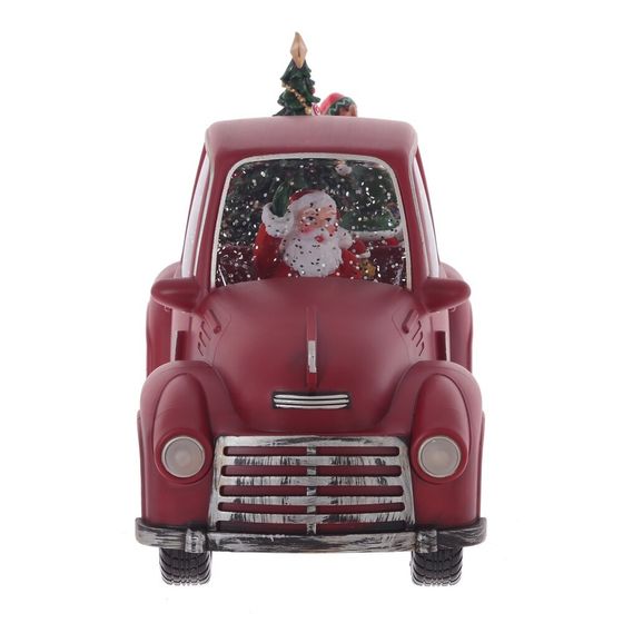 Изделие декоративное &quot;Дед Мороз на машине&quot; (подсвет, вьюга, муз, AA х3 н/п +USB), L28 W12 H17 см