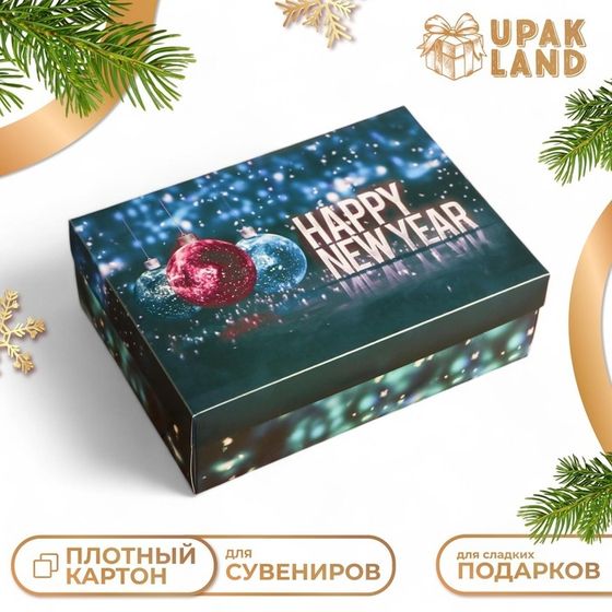 Подарочная коробка, сборная &quot;Новогодняя ночь&quot;, 24 х 17 х 8 см