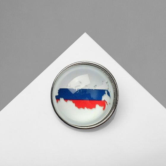 Значок «Россия», цветная в серебре
