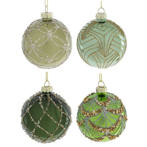 Набор из 12шт Украшение новогоднее &quot;Шар&quot;, D 8 см, L35 W25 H8,5 см