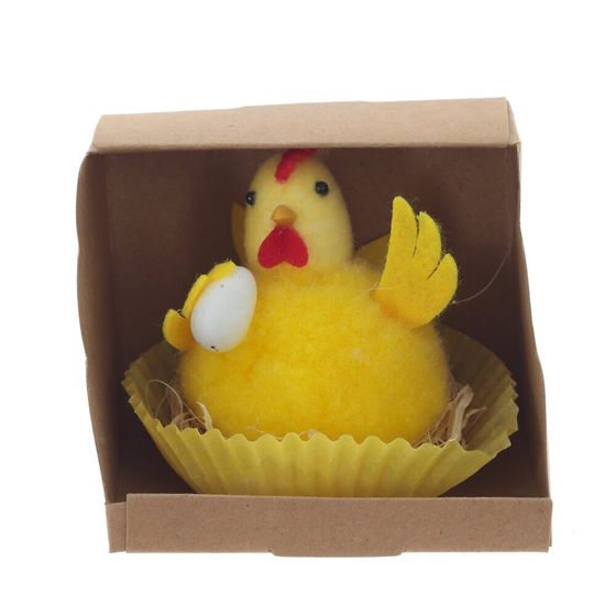 Фигурка декоративная &quot;Цыпленок в гнезде&quot;, L6 W6 H7 см, 2в.