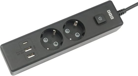 Сетевой удлинитель Powercube PC-1B-2M 2роз. 1,9м черный