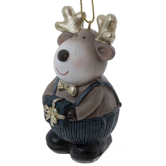 Фигурка декоративная подвесная &quot;Олень&quot;, L5 W3,5 H8,5 см, 4в.