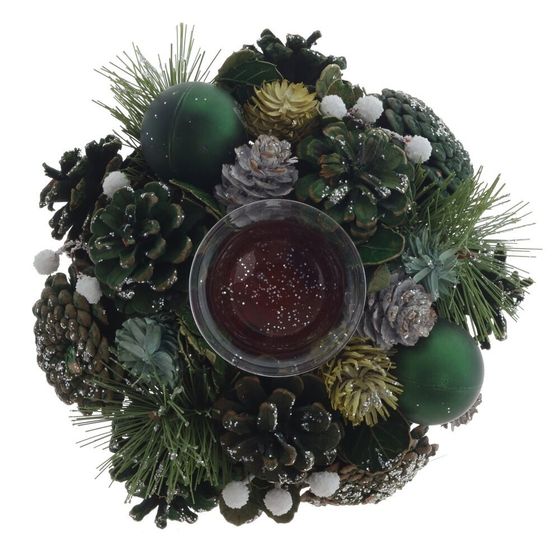 Подсвечник &quot;Новогодняя композиция&quot;, L17 W17 H8 см, свеча D3 см