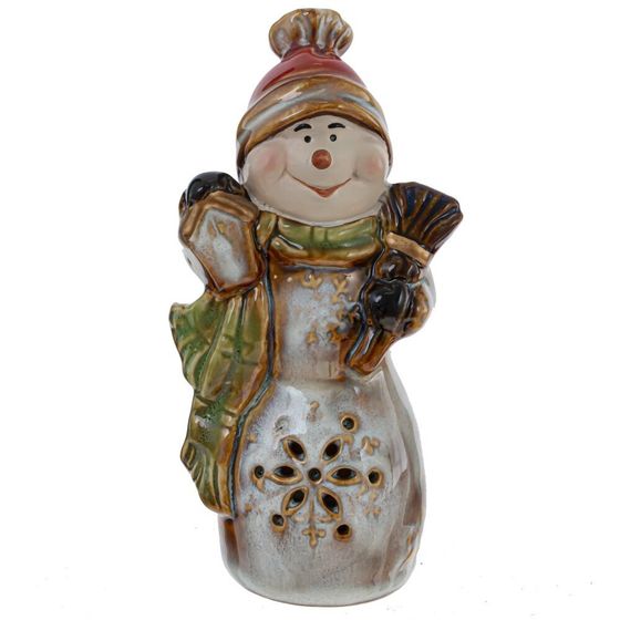 Фигурка декоративная c подсветкой &quot;Снеговик&quot; (LR44x3), L7 W5 H13,5 см, 2в.