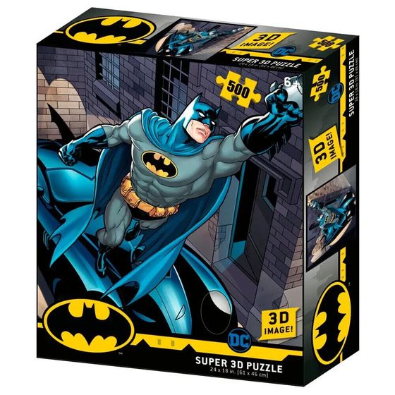 PRIME 3D Batman Lenticular Batmobile Batman DC Comics Puzzle 500 pieces