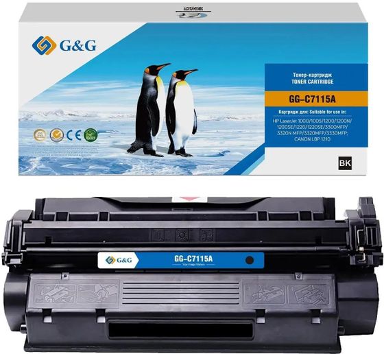 Картридж лазерный G&amp;G GG-C7115A C7115A черный (2500стр.) для HP LJ 1000/1005/1200/1200N/1200SE/1220/1220SE/3300MFP/3320N MFP/3320MFP/3330MFP Canon LB