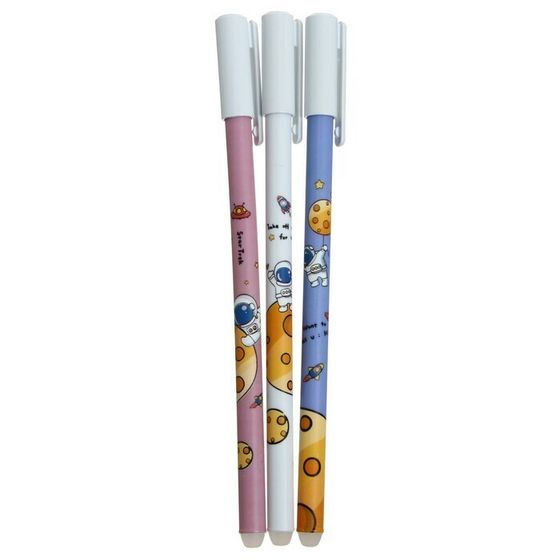 !09 Ручка гелевая (набор 6 штук) со стираемыми чернилами, стержень синий, корпус МИКС