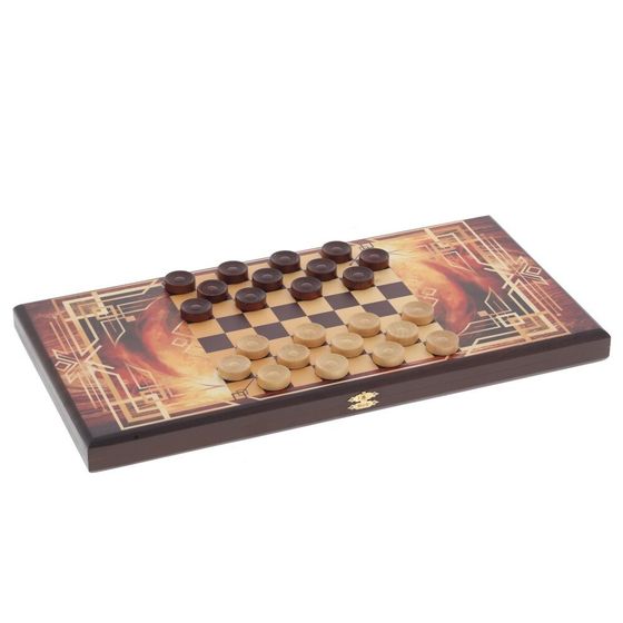 Игра настольная 2 в 1 ( шашки, нарды) "Богатырь", L50 W25 H4 см