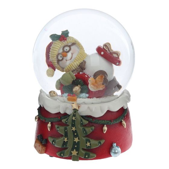 Фигурка декоративная &quot;Снеговик&quot; в стекл шаре (ключ, муз), D 10 см, L9,5 W10 H14 см