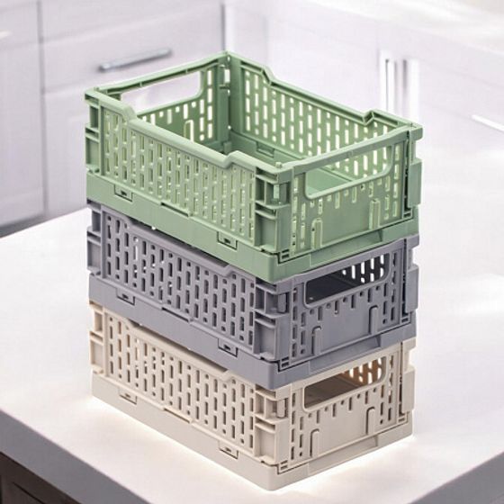 Корзинка для хранения складная CASSA XS серая 0.66л