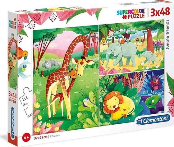 Clementoni Puzzle 3x48 Super kolor Jungle friends