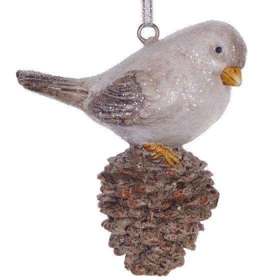 Украшение новогоднее &quot;Птичка на шишке&quot;, L9 W5 H10 см, 2в.