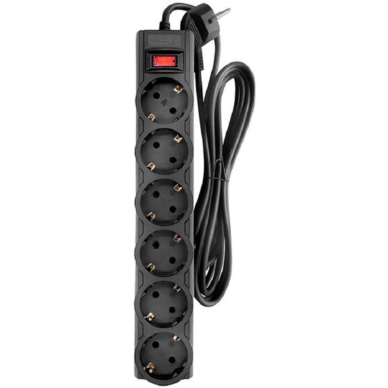 Сетевой фильтр CBR CSF 2606-5.0 6 роз. 5м черный