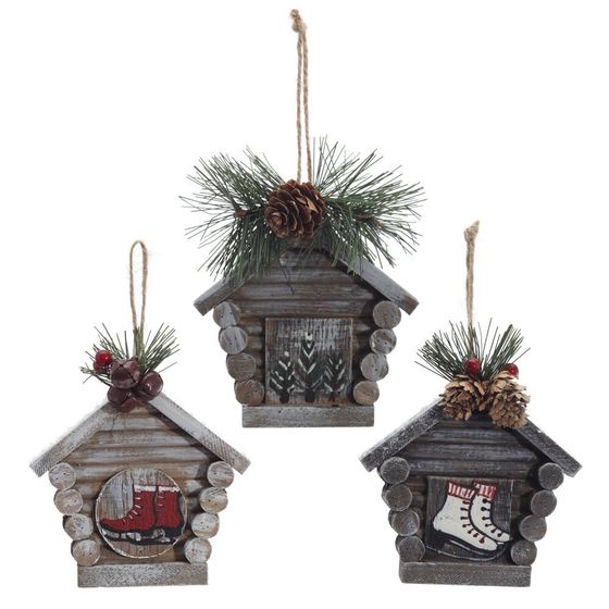 Изделие декоративное подвесное&quot;Домик&quot;, L11 W6 H15 см, 3в.
