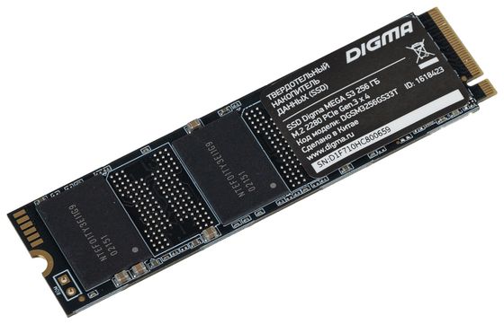 Накопитель SSD 256Gb Digma PCI-E 3.0 x4 M.2 2280 DGSM3256GS33T Mega S3