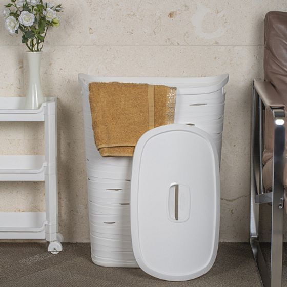 Корзина бельевая RIBBON 49л белый