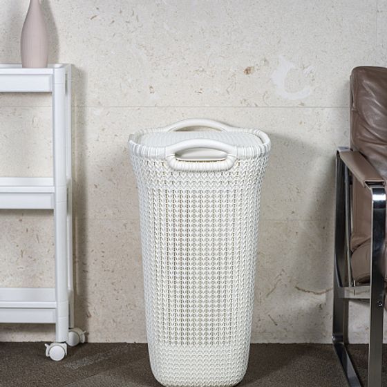 Корзина для белья KNIT 57л белая