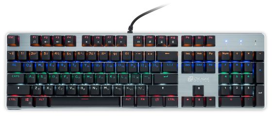 Клавиатура Oklick 970G Dark Knight LED игровая черный/серебристый