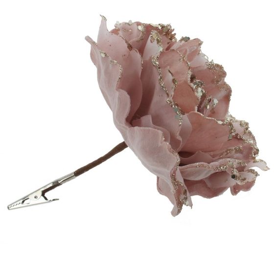 Цветок искусственный &quot;Роза&quot; (на клипсе), L10 W10 H16 см