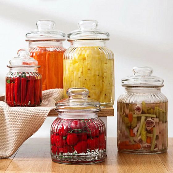 Банка стеклянная с крышкой FLEUR 1000мл