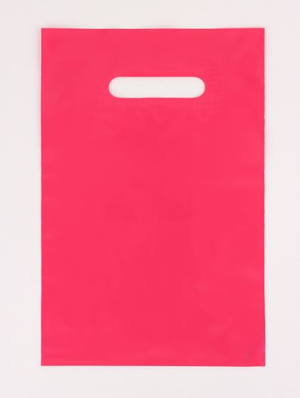 !09 Пакет полиэтиленовый (набор 25 штук) с вырубной ручкой, Розовый 20-30 См, 70 мкм.