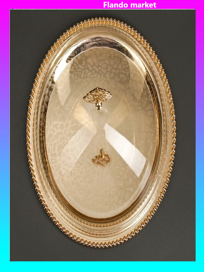 !Тортовница без крышки, 31,5 см, цвет металла золотой