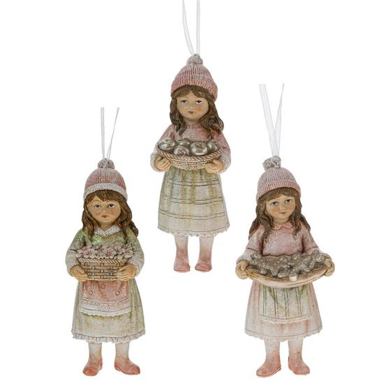 Фигурка декоративная подвесная &quot;Девочка&quot;, L5,5 W4 H12 см, 3в.