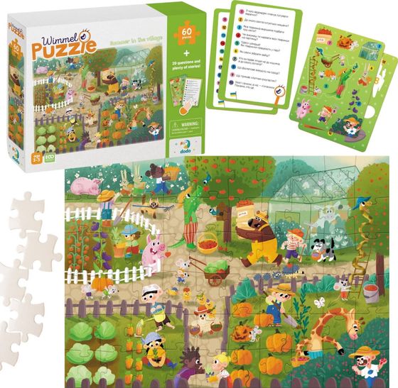 Dodo Puzzle &quot;Wimmelpuzzle - Lato na wsi&quot; Układanka 60 Elementów Karty Zadań