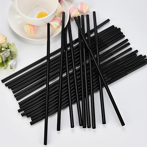Соломка для коктейля гибкая черная 1000шт