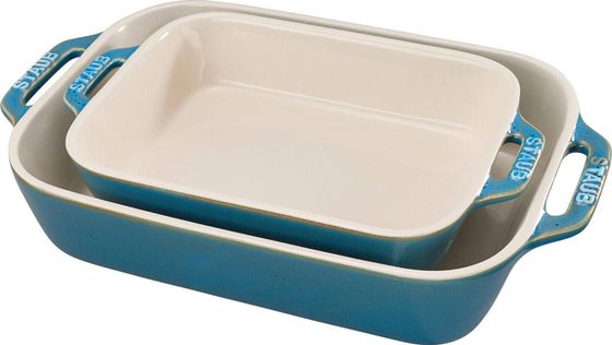 STAUB Zestaw 2 prostokątnych półmisków ceramicznych Staub