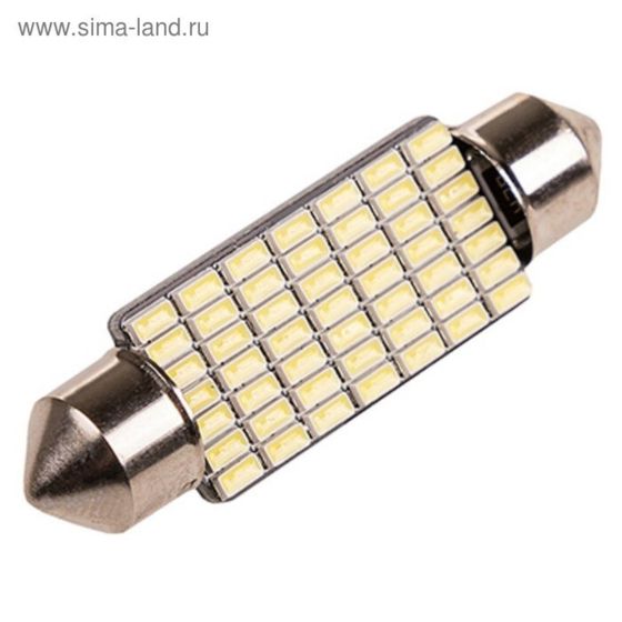 Лампа автомобильная Skyway T11 (C5W), 12 В, 49 SMD, 1-конт., 41 мм, обманка, белая, 1 шт