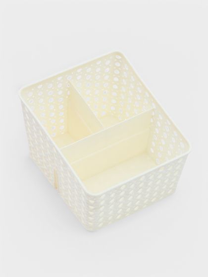 !09 Подставка - органайзер для мелочей, 3 ячейки, 15.5×13.5×10 см. цвет микс