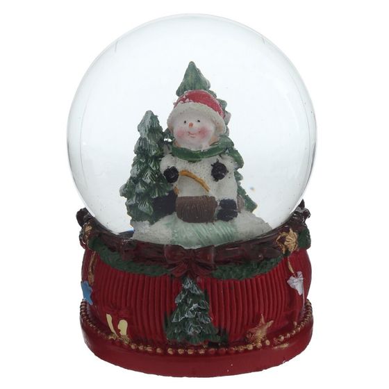 Фигурка декоративная &quot;Дед Мороз/Снеговик&quot; в стекл шаре, L6 W6 H8,5 см, 2в.