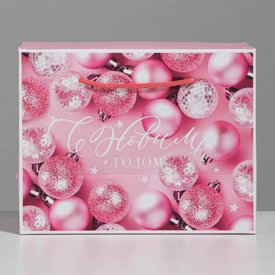 !Пакет-коробка «Розовые шары», 2 штуки, 23 × 18 × 11 см