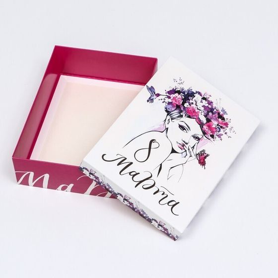 !Подарочная коробка &quot;8 марта с девушкой&quot; (2 шт), 21 х 15 х 5,7 см