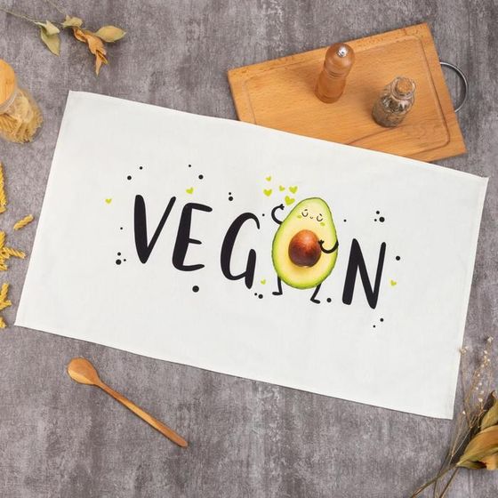 Полотенце Этель &quot;Vegan&quot; 40х73 см, 100% хлопок, саржа 190 гр/м2